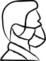 masculino com mascarar mão desenhado vetor ilustração