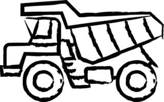 Carregando caminhão mão desenhado vetor ilustração