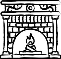 fogo Lugar, colocar mão desenhado vetor ilustração