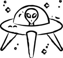 extraterrestre mão desenhado vetor ilustração