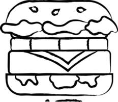 mexicano hamburguer mão desenhado vetor ilustração