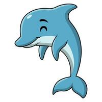 fofa azul golfinho desenho animado em branco fundo vetor