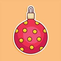 Natal bola - enfeite ícone, vermelho e verde listrado Natal ornamento, um Natal bola, natal bugiganga bola enfeite símbolo vetor