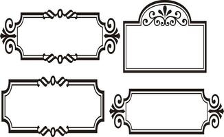 conjunto ornamental quadros divisor em Preto colorido, ornamental quadros definir, definir ornamental quadros divisor vetor