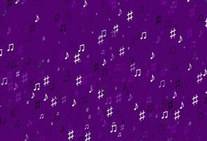 textura vector roxo claro com notas musicais.