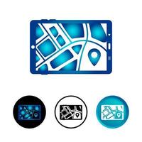 conjunto de ícones de GPS abstrato na tela vetor