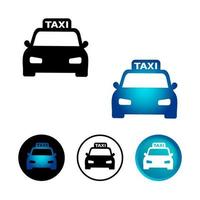 conjunto abstrato de ícones de táxi vetor