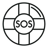 SOS Socorro ícone esboço vetor. motor segurança Socorro vetor