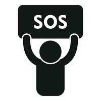 SOS bandeira pessoa ícone simples vetor. proteção Perigo vetor