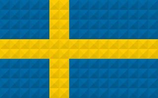 bandeira artística da Suécia com design de arte conceito de onda geométrica vetor