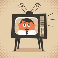 televisão notícia desenho animado conceito vetor