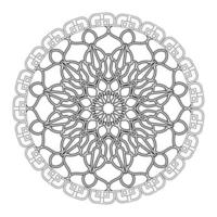 mandala preto e branco com padrão floral. página para colorir. vetor