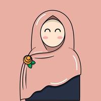 garota hijab. design plano. garota muçulmana vetor