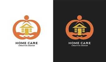 elementos de design de logotipo de atendimento domiciliar vetor