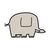 elefante fofo vetor de ícone de doodle