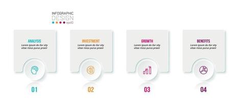 modelo de infográfico de negócios com projeto de etapa ou opção. vetor