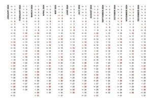 simples vertical calendário modelo ano 2024 vetor