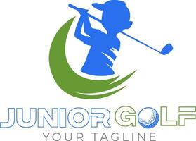 júnior golfe logotipo modelo vetor