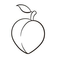 linha desenhando do todo saudável orgânico pêssego para Pomar logotipo identidade. linha arte vetor ícone.
