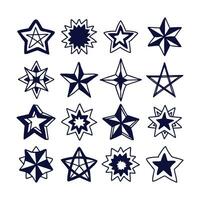mão desenhado espumante estrelas coleção, instantâneo Estrela astrologia vetor luz em branco fundo