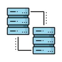 base de dados rede servidor, nuvem armazenamento cor ícone vetor