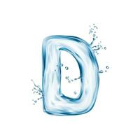 realista carta d água Fonte líquido aqua tipo de letra vetor