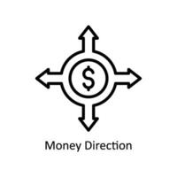 dinheiro direção vetor esboço ícone Projeto ilustração. o negócio e gestão símbolo em branco fundo eps 10 Arquivo