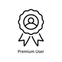 Prêmio do utilizador vetor esboço ícone Projeto ilustração. o negócio e gestão símbolo em branco fundo eps 10 Arquivo