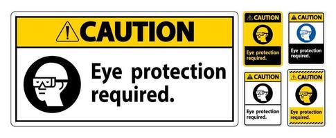 sinal de cuidado proteção ocular necessária símbolo isolado em fundo branco vetor