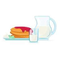 pequenos-almoços saudáveis e nutritivos, comida, ilustração vetorial em estilo simples vetor