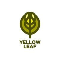 amarelo folha natureza logotipo conceito Projeto ilustração vetor