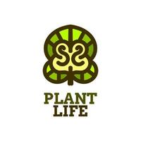 vida plantar natureza logotipo conceito Projeto ilustração vetor