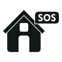 SOS casa Socorro ícone simples vetor. ligar Centro vetor