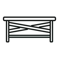 simples madeira mesa ícone esboço vetor. piquenique de madeira equipamento vetor