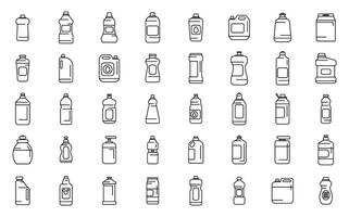 lava-louças detergente ícones conjunto esboço vetor. guias publicidade limpar \ limpo vetor