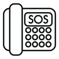 SOS Socorro ligar ícone esboço vetor. Perigo resgate vetor
