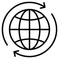 global comércio ícone linha vetor ilustração