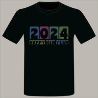 feliz ano novo 2024 design de camiseta vetor