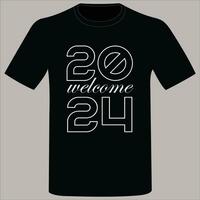 feliz ano novo 2024 design de camiseta vetor