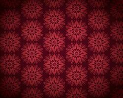 vermelho floral papel de parede com simétrico flores vetor