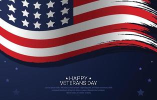fundo do dia dos veteranos com bandeira vetor