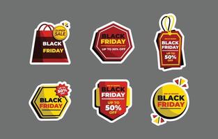 coleção de conjunto de adesivos black friday vetor