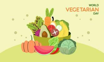 mundo vegetariano dia celebração fundo vetor