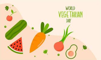 mundo vegetariano dia celebração fundo vetor