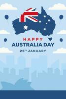 plano Projeto feliz Austrália dia 26 janeiro vertical bandeira ilustração vetor