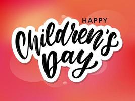 fundo do vetor do dia das crianças. título do dia das crianças felizes. inscrição do dia da criança feliz.