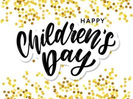 fundo do vetor do dia das crianças. título do dia das crianças felizes. inscrição do dia da criança feliz.