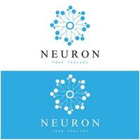 logotipo de neurônio ou design de logotipo de célula nervosa, ícone de modelo de ilustração de logotipo de molécula com conceito de vetor