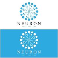 logotipo de neurônio ou design de logotipo de célula nervosa, ícone de modelo de ilustração de logotipo de molécula com conceito de vetor