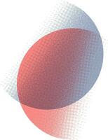 vetor meio-tom interseção efeito círculos vermelho e azul isolado em branco fundo